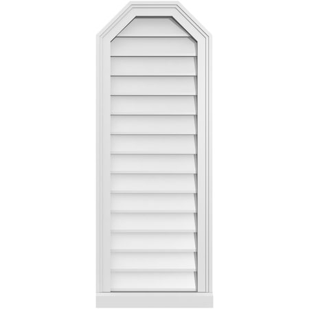 Ekena Millwork Octagonal Top Surface Mount PVC Gable Vent w/ 2"W x 2"P Brickmould Sill Frame, 16"W x 42"H GVPOT16X4203SN